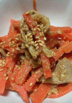 人参と豚肉のごまみそきんぴら-レシピのメイン写真