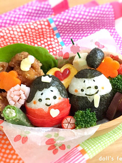 ひな祭り♡お内裏様&お雛様♡キャラ弁♫-レシピのメイン写真