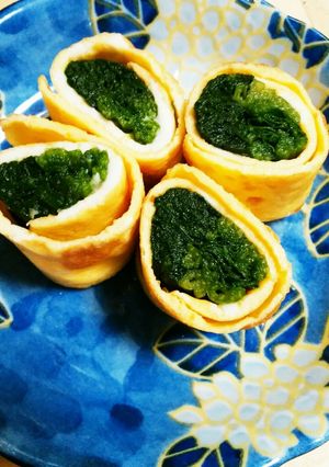 お弁当の彩りに ほうれん草の卵巻き-レシピのメイン写真