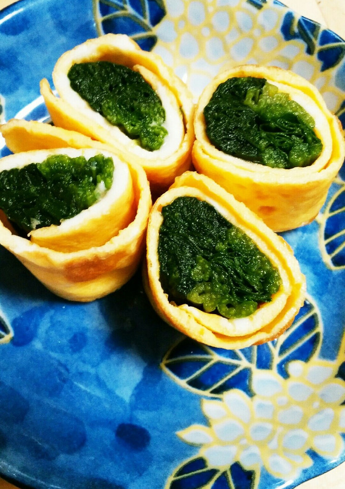 お弁当の彩りに　ほうれん草の卵巻き-レシピのメイン写真