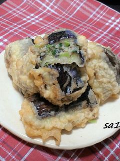 余ったニラ餃子の中身で!ナスのはさみ揚げ-レシピのメイン写真