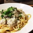 根菜と鳥挽肉のホワイトソースパスタ