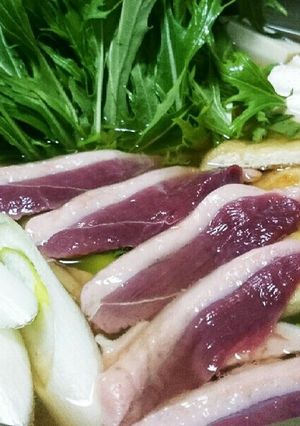 簡単時短!水菜シャキッと鴨肉のはりはり鍋-レシピのメイン写真