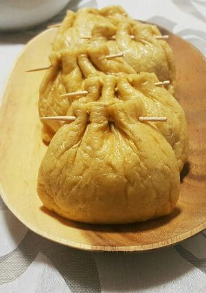 餃子のたねで油揚げの茹で巾着♡簡単-レシピのメイン写真