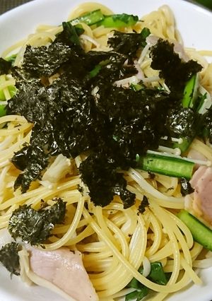 きのこ×青菜のスパゲティ-レシピのメイン写真