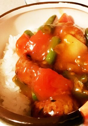 豆腐ハンバーグのトマト入り酢豚風-レシピのメイン写真