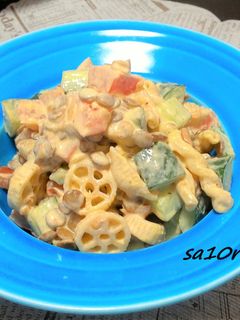 レンズ豆とマカロニのカレーマヨサラダ-レシピのメイン写真