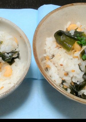 畑の肉！大豆とわかめの香ばし混ぜご飯-レシピのメイン写真