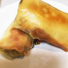 รูปของ 簡単！ツナと大豆のカレーチーズ春巻き☆