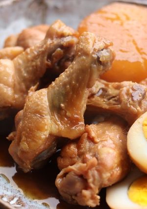 焼肉のタレで♪手羽元と大根のこってり煮-レシピのメイン写真