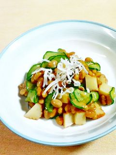 簡単☆さつま揚げと胡瓜の納豆あえ♪-レシピのメイン写真