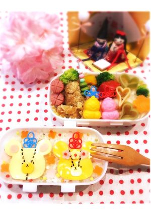 キャラ弁ひな祭り簡単ジャッキーお弁当-レシピのメイン写真
