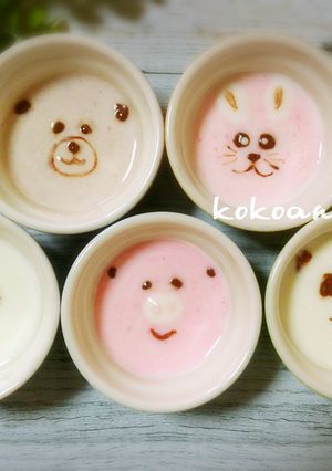 ヨーグルトアート~動物集合-レシピのメイン写真