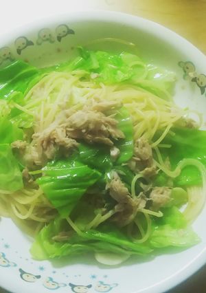 ツナとキャベツのあっさり塩パスタ-レシピのメイン写真