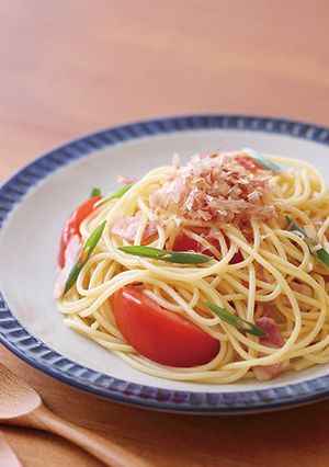 トマトとベーコンの白だしパスタ-レシピのメイン写真