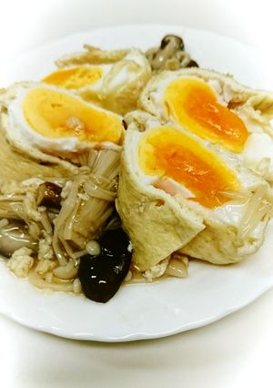 たまご巾着の含め煮～きのこあん-レシピのメイン写真
