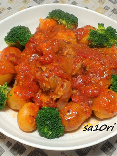 圧力鍋で!鶏手羽元のトマトマスタード煮-レシピのメイン写真