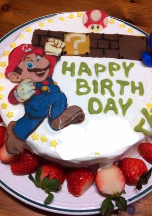 マリオ バースデー ケーキ-レシピのメイン写真