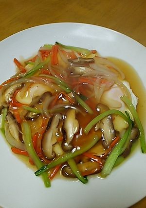 目玉焼き！！めんつゆ野菜あんかけ風-レシピのメイン写真