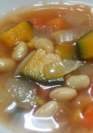 お豆が入ったミネストローネ♪-レシピのメイン写真