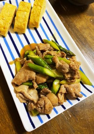 豚コマとアスパラのポン酢炒め-レシピのメイン写真
