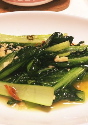 青梗菜のペペロンチーノ風！ちんげん菜だけ-レシピのメイン写真