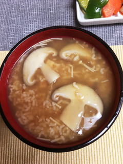 大きな椎茸とエノキのきのこおかゆ-レシピのメイン写真