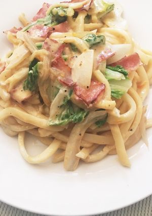 カルボナーラうどん-レシピのメイン写真