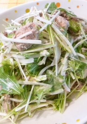 簡単♪鯖缶＆水菜・新玉混ぜ混ぜサラダ-レシピのメイン写真
