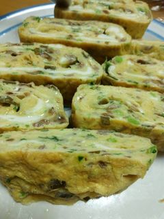 なめことほうれん草の卵焼き-レシピのメイン写真