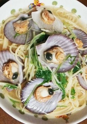ベビーホタテスープスパ 殻付-レシピのメイン写真
