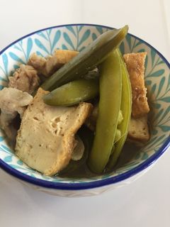 スナップエンドウと厚揚げの煮物-レシピのメイン写真