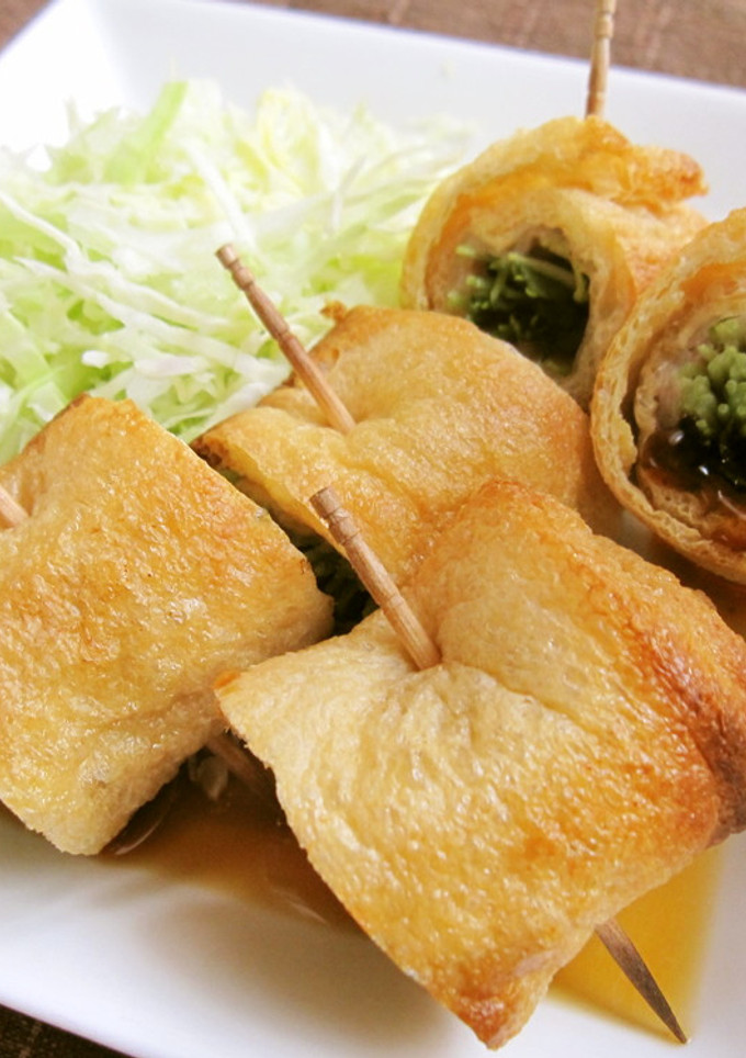 ポン酢で薄揚げの豚かいわれ巻き-レシピのメイン写真