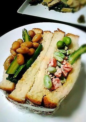 食の山梨:曙大豆と春野菜のサンド-レシピのメイン写真