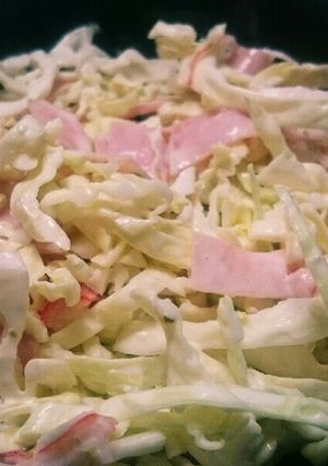 柚子胡椒風味のキャベツカニかまハムサラダ-レシピのメイン写真