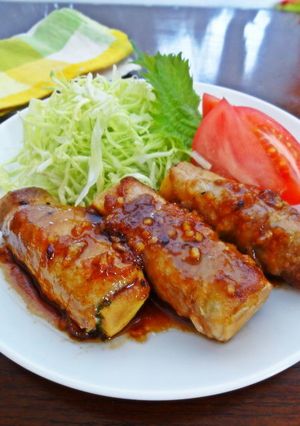 肉巻き高野no甘辛生姜焼き-レシピのメイン写真