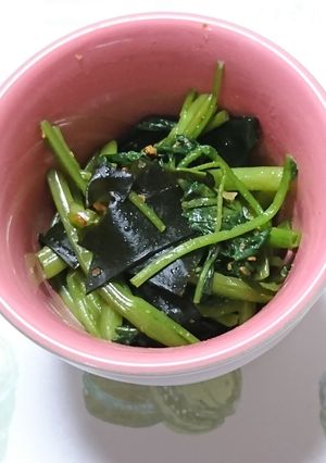 ビタミンたっぷり空心菜と新わかめの炒め物-レシピのメイン写真