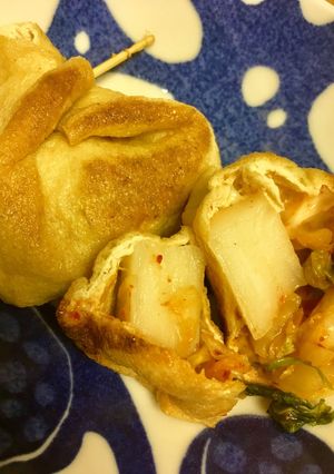 キムチーズ餅きんちゃく-レシピのメイン写真
