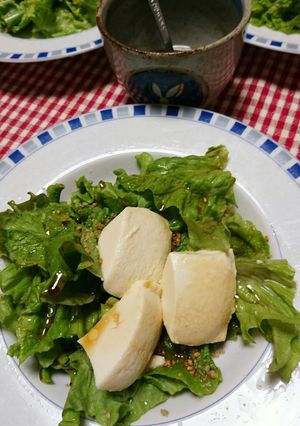 サニーレタスと豆腐の葉っぱサラダ-レシピのメイン写真