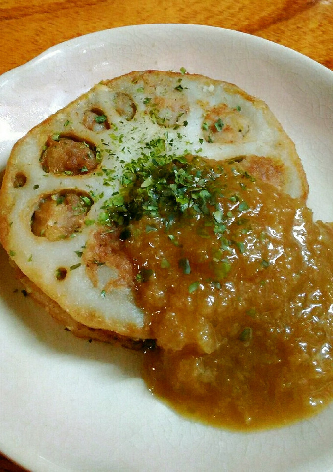 れんこんのひき肉納豆はさみ揚げ♪-レシピのメイン写真