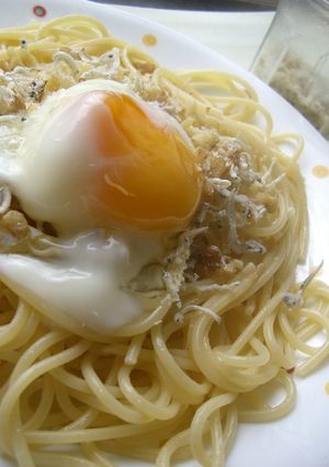 くるみとじゃこでコリコリ☆カルボナーラ風-レシピのメイン写真