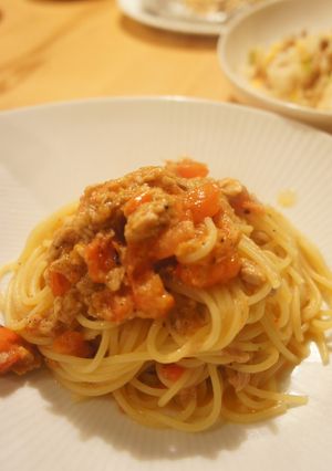 ツナとトマトのパスタ　魔法のだし塩風味-レシピのメイン写真