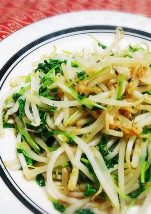 一品欲しい時サッと作れるモヤシと豆苗炒め-レシピのメイン写真