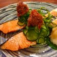 鮭の塩焼き♡さっぱり大葉梅キューのせ♡
