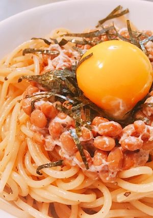 簡単！にんにく醤油の納豆パスタ-レシピのメイン写真