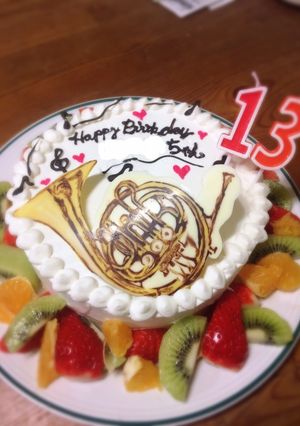 キャラチョコケーキ 楽器 ホルン♩-レシピのメイン写真