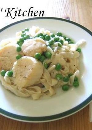 簡単ホタテバター＆グリーンピースのパスタ-レシピのメイン写真