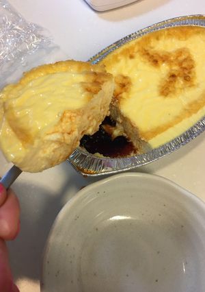 100均グラタン皿で豪快！簡単焼きプリン-レシピのメイン写真