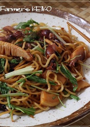 たけのことホタルイカのバター醤油焼きそば-レシピのメイン写真