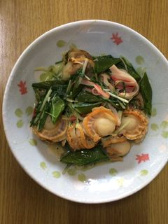 ほたてと水菜の中華炒め-レシピのメイン写真